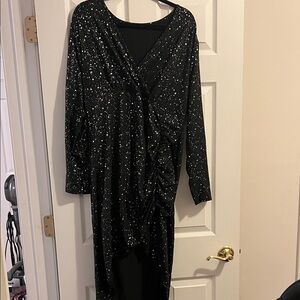 Sparkling Black Long Sleeve Dress